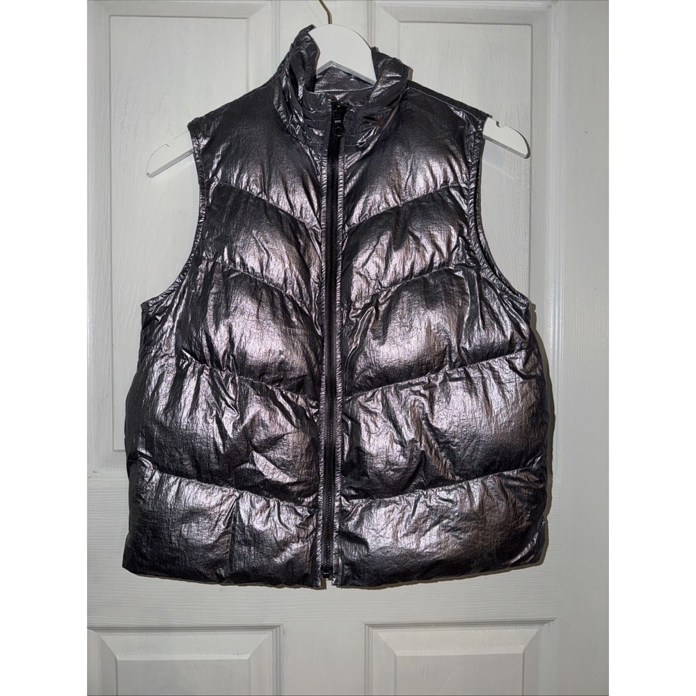 By Anthropologie Metallic Spacesuit Women's Puffer Vest Size S Small